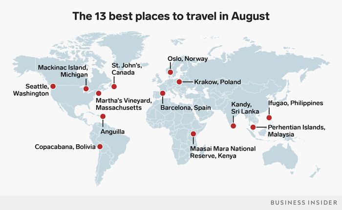 Best Places in August to Visit