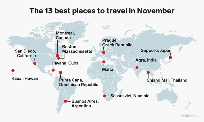 Best Places in World to Visit in November