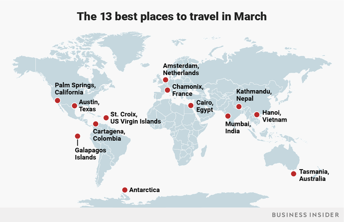 Best Places to Visit in March