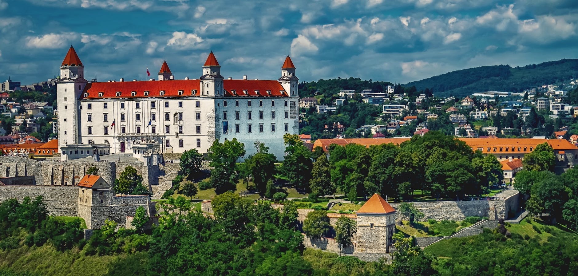 white and red castle