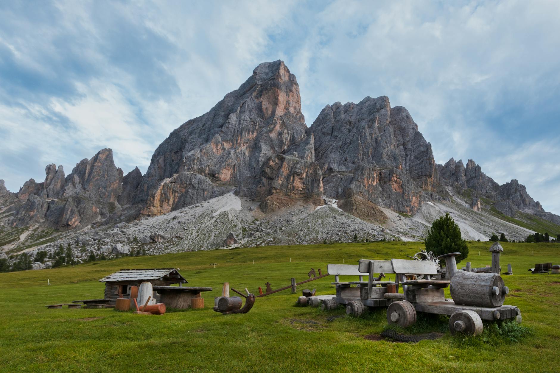 scenic dolomites view in san martino in badia