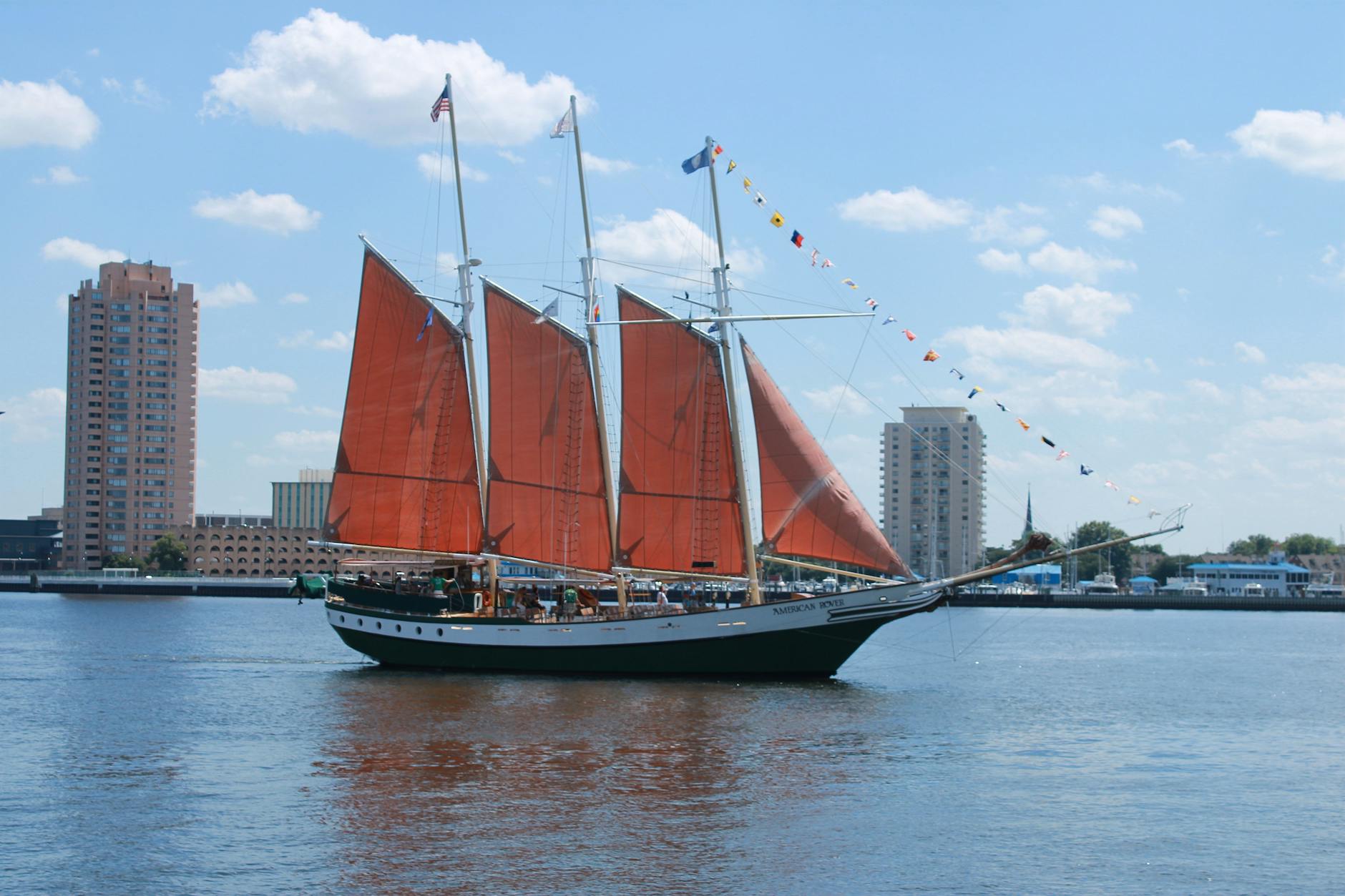 majestic sailing ship in norfolk harbor